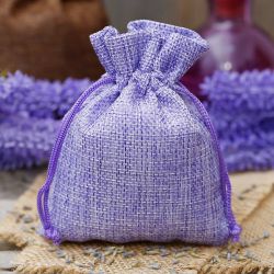Juteposer 6 x 8 cm - lys violet Lavendel og tørret duft