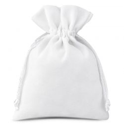 Veloursposer 6 x 8 cm - hvid Poser til bryllupper
