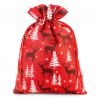 Jutesæk med tryk 26 x 35 cm - rød / rensdyr Juleposer