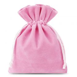 Veloursposer 9 x 12 cm - lyserød Pink tasker