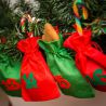 Adventskalender juteposer 12 x 15 cm - grøn i rød + rød i grøn tal Industrier og emballage til...