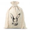 Sæk à la linned med trykt 26 x 35 cm - naturlig / kanin Poser til særlige lejligheder