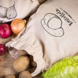 À la linned grøntsagsposer (3 stk.) og indkøbsposer i bomuld (2 stk.). Produkter