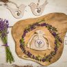Poser à la linned med trykt 9 x 12 cm - naturlig / lavendel 2 Have og stueplanter