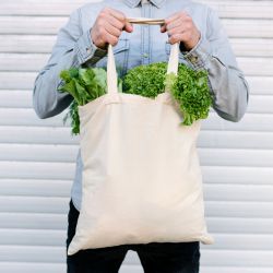 Bomuld Taske 38 x 42 cm med lange håndtag - natur Beklædning og undertøj