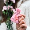 Veloursposer 9 x 12 cm - lyserød Kvindernes dag