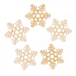 Træstjerner 5,5 x 5,5 cm - natur Jul