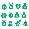 Selvklæbende tal 1-24 - grøn MIX Jul