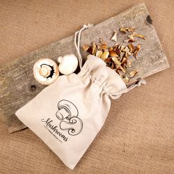 Sæk à la linned med trykt 22 x 30 cm - til svampe (EN) Have og stueplanter