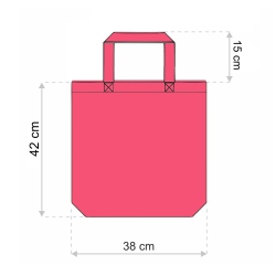 Bomuld Taske 38 x 42 cm med korte håndtag - natur Indkøbsposer med håndtag