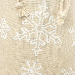 Sække à la linned med trykt 22 x 30 cm - naturlig / sne Trykte Poser