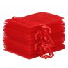 Organzaposer 8 x 10 cm - rød Røde poser