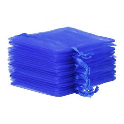 Organzaposer 8 x 10 cm - blå Små poser 8x10 cm