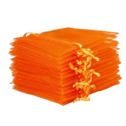 Organzaposer 8 x 10 cm - orange Små poser 8x10 cm