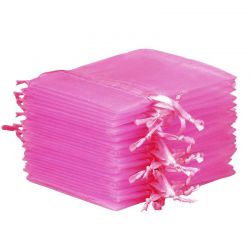 Organzaposer 10 x 13 cm - pink Lavendel og tørret duft