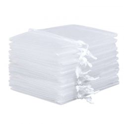 Organzaposer 5 x 7 cm - hvid Små poser