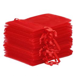 Organzaposer 22 x 30 cm - rød Røde poser