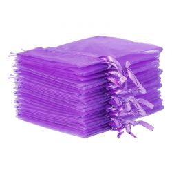 Organzaposer 22 x 30 cm - mørklilla Lavendelposer