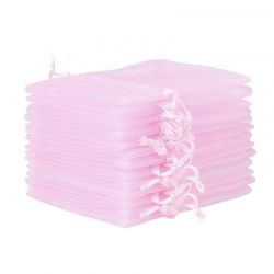 Organzaposer 15 x 20 cm - lyserød Walentynki
