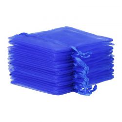 Organzaposer 13 x 18 cm - blå Organza-poser