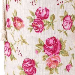 Sække à la linned med trykt 22 x 30 cm - naturlig / roser Walentynki