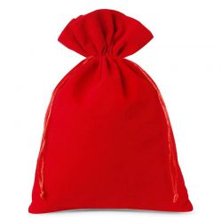 Veloursposer 26 x 35 cm - rød Poser af velour