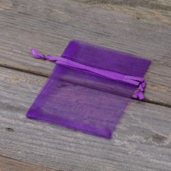 Organzaposer 7 x 9 cm - lilla mørk Lavendel og tørret duft