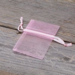 Organzaposer 5 x 7 cm - lyserød Walentynki