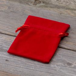 Veloursposer 8 x 10 cm - rød Juleposer