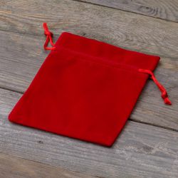Veloursposer 12 x 15 cm - rød Mellemstore poser