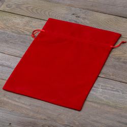 Veloursposer 26 x 35 cm - rød Røde poser