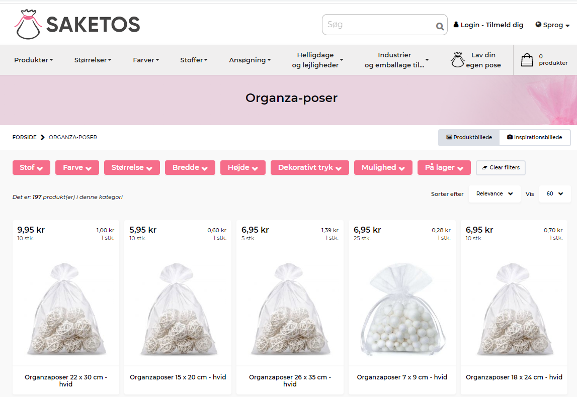 Hvordan køber man organza i vores online butik?