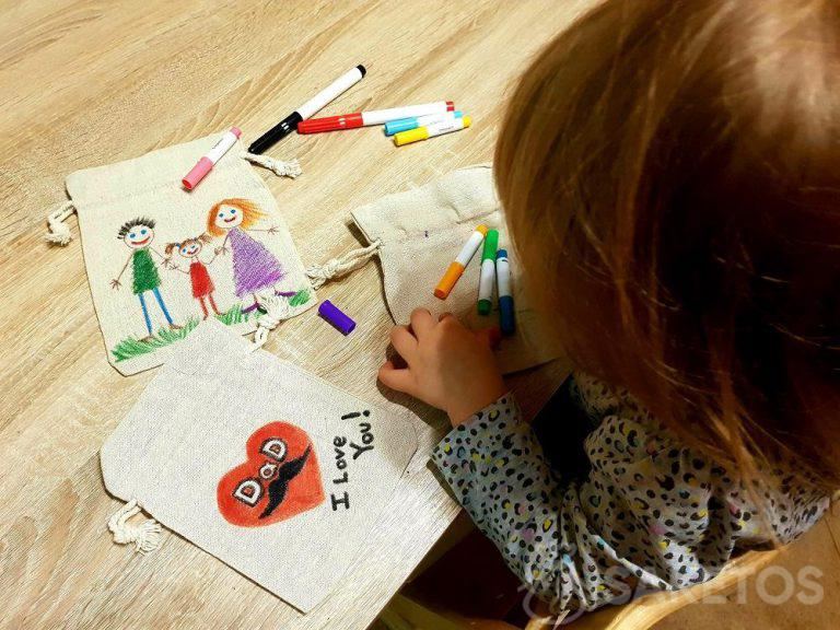 10. A creative game for children - painting linen bags