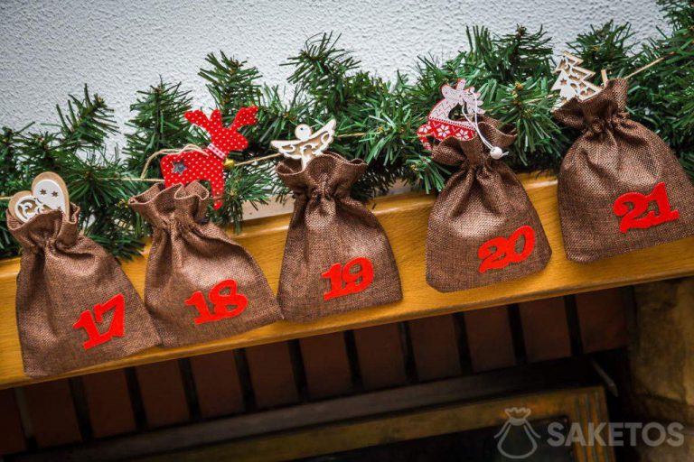 Advent calendar with Christmas decorations