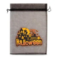 Halloweenpose (nr.1) i organza 30 x 40 cm - sort Sorte poser