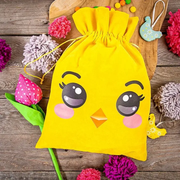 Velourtaske 26 x 35 cm med print - kylling Alle produkter