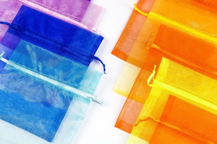 Organzaposer 12 x 15 cm - en blanding af forårsfarver Stearinlys