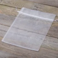 Organzaposer 22 x 30 cm - hvid Hvide poser