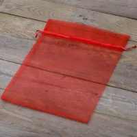 Organzaposer 22 x 30 cm - rød Walentynki