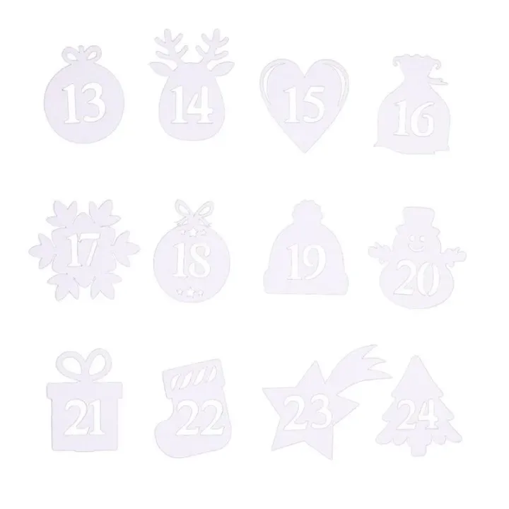 Selvklæbende tal 1-24 - hvid MIX DIY - kreative kits