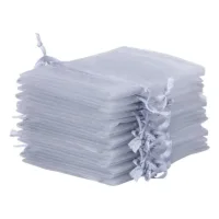 Organzaposer 11 x 14 cm - sølv Poser til særlige lejligheder