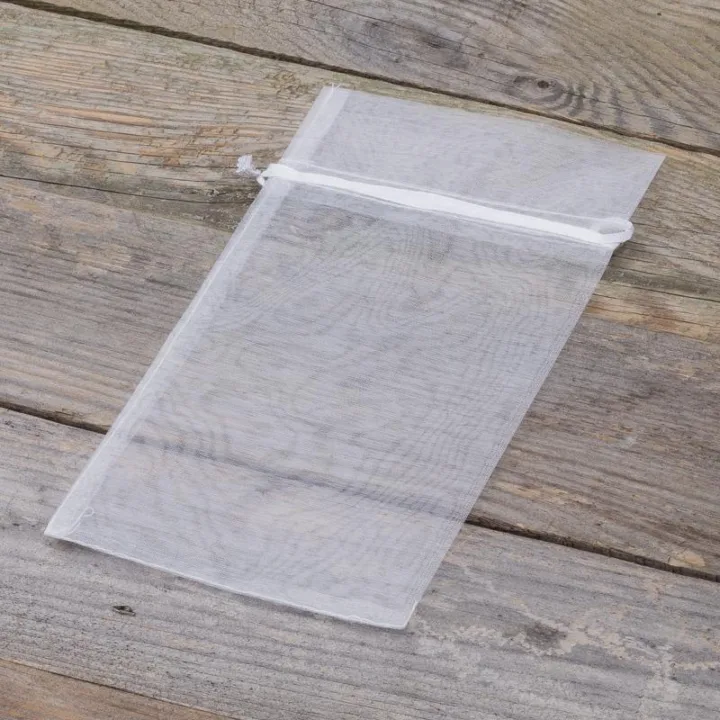Organzaposer 11 x 20 cm - hvid Hvide poser