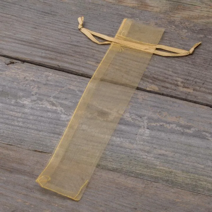 Organzaposer 3,5 x 19 cm - guld Walentynki