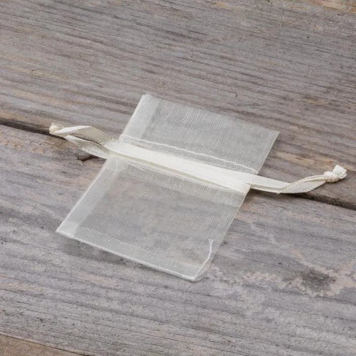 Organzaposer 5 x 7 cm - ecru Påskeposer