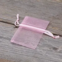 Organzaposer 5 x 7 cm - lyserød Walentynki