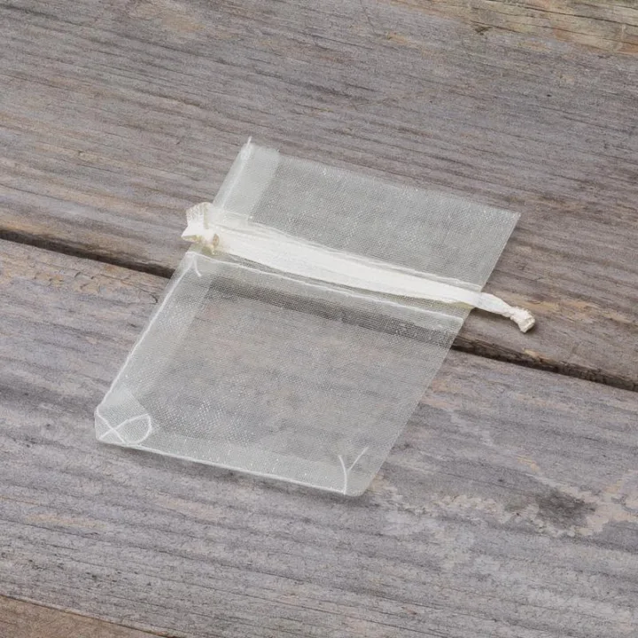 Organzaposer 6 x 8 cm - ecru Organza-poser