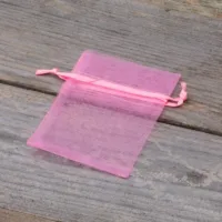 Organzaposer 6 x 8 cm - pink Walentynki