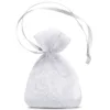 Organzaposer 7 x 9 cm (SDB) - sølv Små poser 7x9 cm