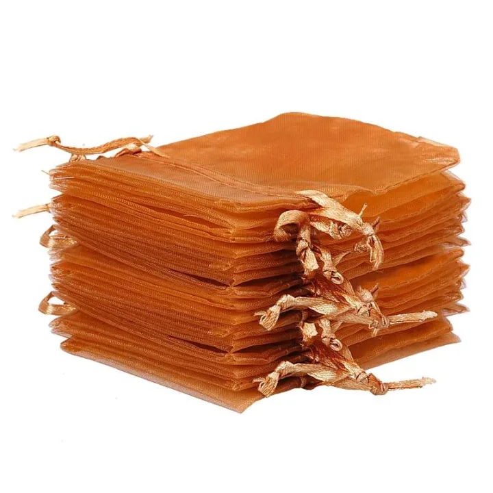 Organzaposer 8 x 10 cm - brune Små poser 8x10 cm