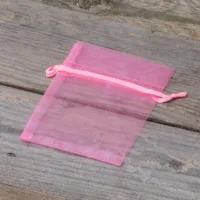 Organzaposer 8 x 10 cm - pink Små poser 8x10 cm